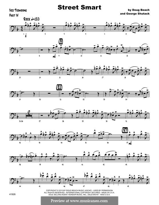 Street Smart: 3rd Trombone part by Doug Beach