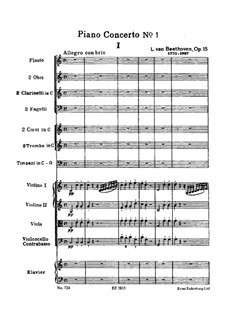 Concerto for Piano and Orchestra No.1, Op.15: Full score by Ludwig van Beethoven