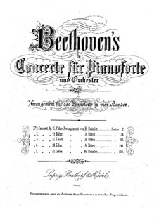 Concerto for Piano and Orchestra No.1, Op.15: Movement I, for piano four hands by Ludwig van Beethoven