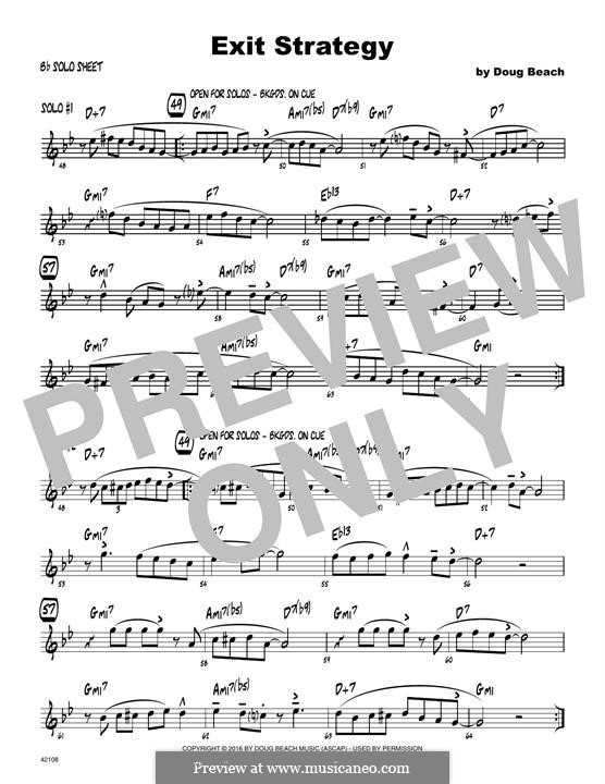 Exit Strategy: Solo Sheet - Tenor Sax part by Doug Beach