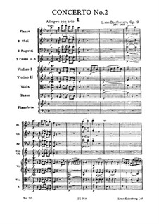 Concerto for Piano and Orchestra No.2, Op.19: Full score by Ludwig van Beethoven