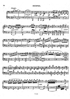 Concerto for Piano and Orchestra No.2, Op.19: Movement II, for piano four hands by Ludwig van Beethoven