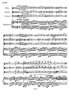 Piano Quartet No.1 in G Minor, Op.25: Movement III by Johannes Brahms