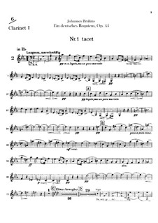 A German Requiem, Op.45: Clarinets parts by Johannes Brahms