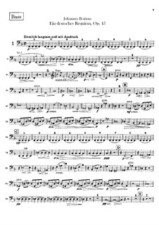 A German Requiem, Op.45: Double bass part by Johannes Brahms