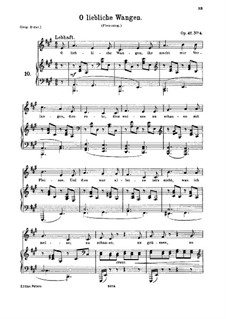 Five Songs, Op.47: No.4 O liebliche Wangen (O Beloved Cheeks) by Johannes Brahms