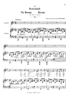 Five Songs, Op.47: No.1 Botschaft (Message) by Johannes Brahms
