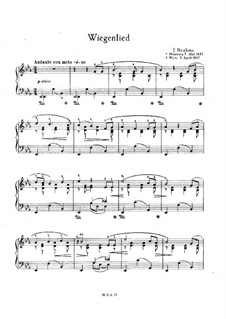 No.4 Cradle Song: For piano (with fingering) by Johannes Brahms