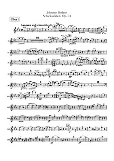 Song of Destiny , Op.54: Oboes parts by Johannes Brahms
