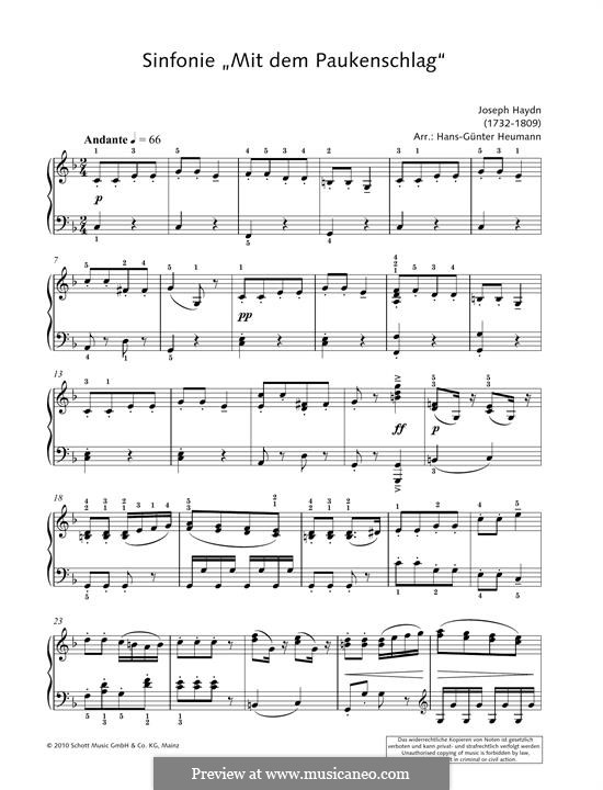 Movement II: Theme, for piano by Joseph Haydn