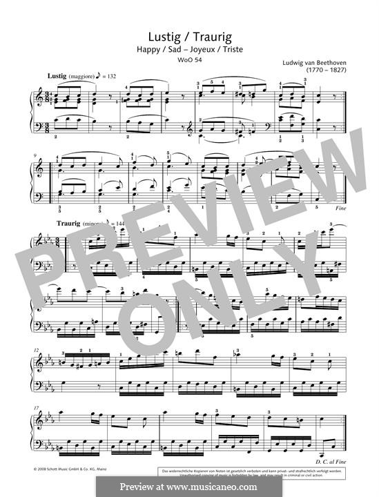 Lustig-Traurig (Happy-Sad), WoO 54: For piano by Ludwig van Beethoven