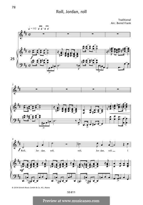 Roll, Jordan, Roll!: For voice and piano by folklore