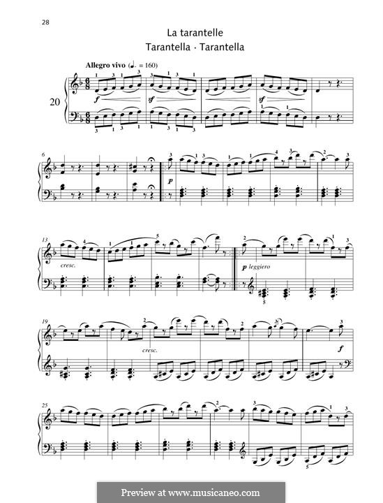 No.20 Le Tarantelle: For piano by Johann Friedrich Burgmüller