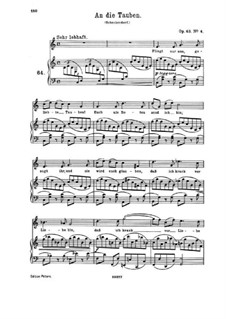 Romances and Songs, Op.63: Nr.4 An die Tauben by Johannes Brahms