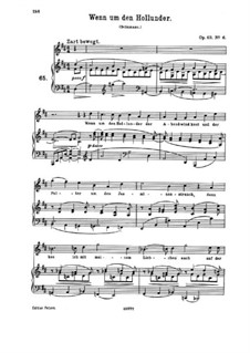 Romances and Songs, Op.63: Nr.6 Wenn um den Hollunder by Johannes Brahms
