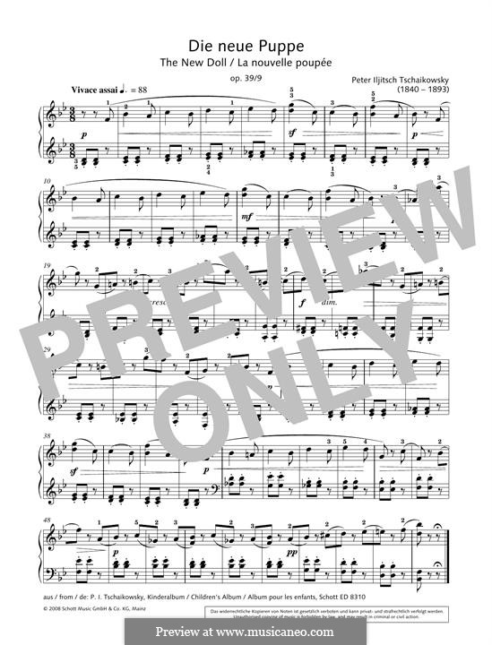 No.9 The New Doll: For piano by Pyotr Tchaikovsky