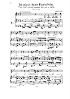 Romances and Songs, Op.63: Nr.9 Ich sah als Knabe Blumen blühn by Johannes Brahms