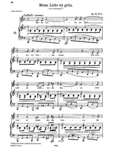 Romances and Songs, Op.63: Nr.5 Meine Liebe ist grün by Johannes Brahms