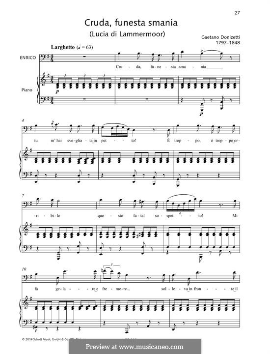Lucia di Lammermoor: Cruda, funesta smania by Gaetano Donizetti