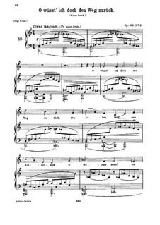Romances and Songs, Op.63: Nr.8 O wüsst' ich doch den Weg zurück by Johannes Brahms