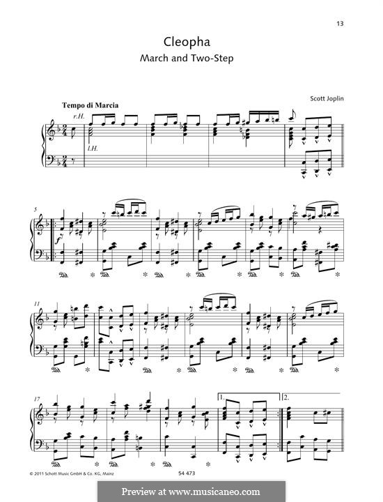 Cleopha: For piano by Scott Joplin