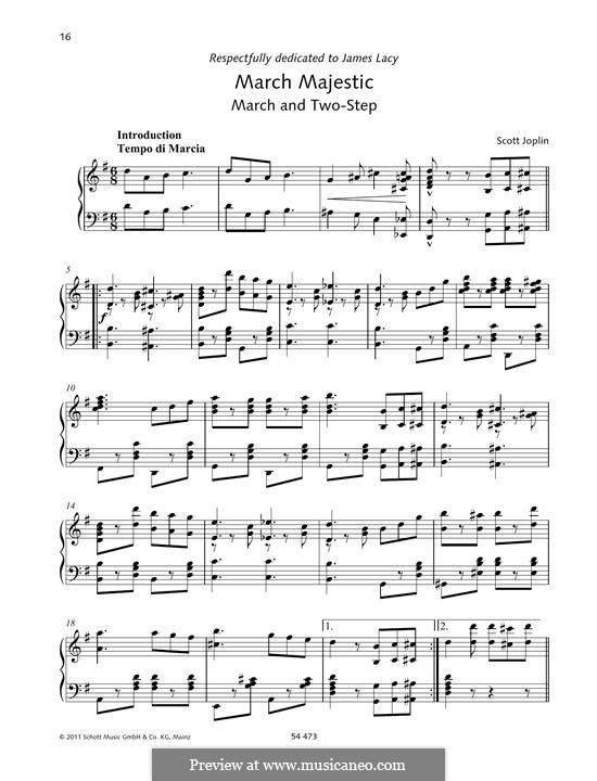 March Majestic: For piano by Scott Joplin