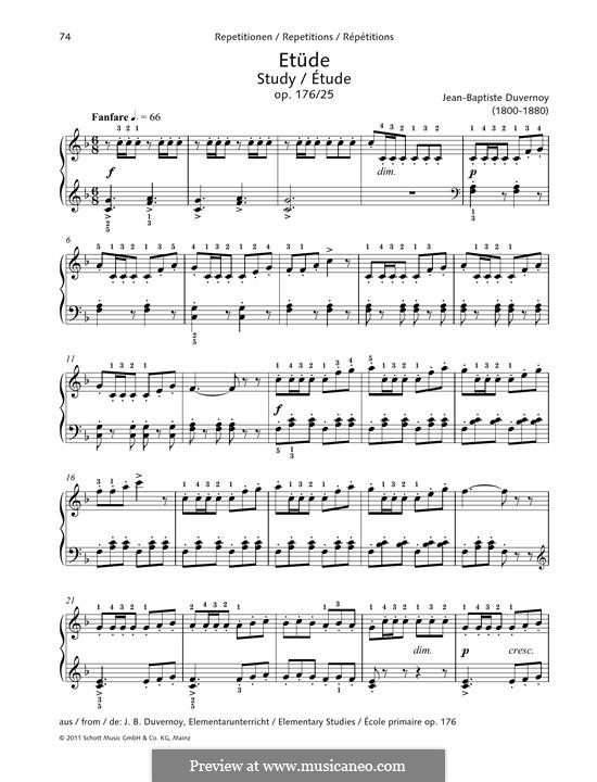 Elementary Studies. Ecole Primaire, Op.176: No.25 Study by Jean-Baptiste Duvernoy