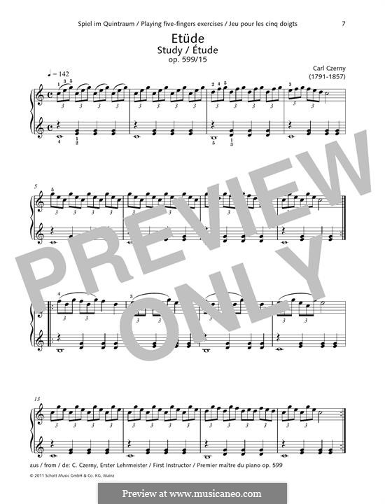 Practical Method for Beginners on the Pianoforte, Op.599: No.15 Study by Carl Czerny