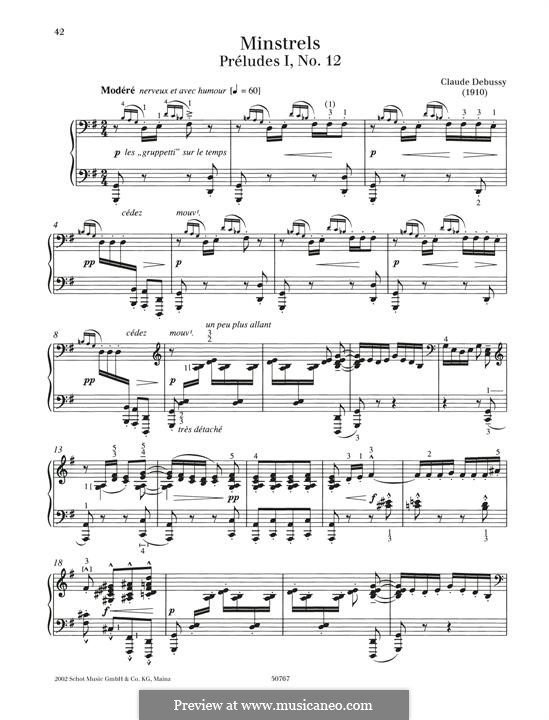 No.12 Minstrels: For piano by Claude Debussy