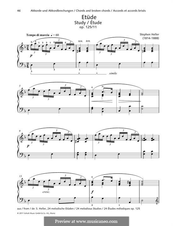 Twenty-Four Etudes, Op.125: No.11 Study by Stephen Heller