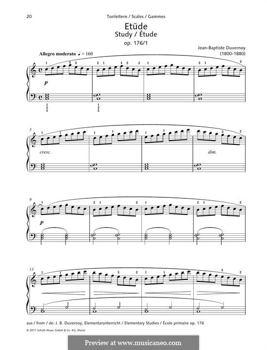 Elementary Studies. Ecole Primaire, Op.176: No.1 Study by Jean-Baptiste Duvernoy