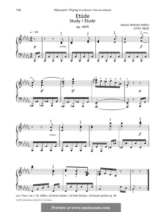 Twenty-Four Little Etudes, Op.49: No.5 Study by Johann Wilhelm Hässler