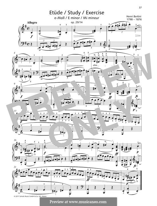 Twenty-Four Etudes, Op.29: Etude No.14 by Henri Jérôme Bertini