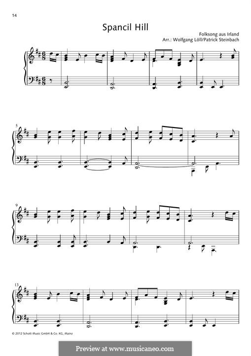 Spancil Hill: For piano by folklore