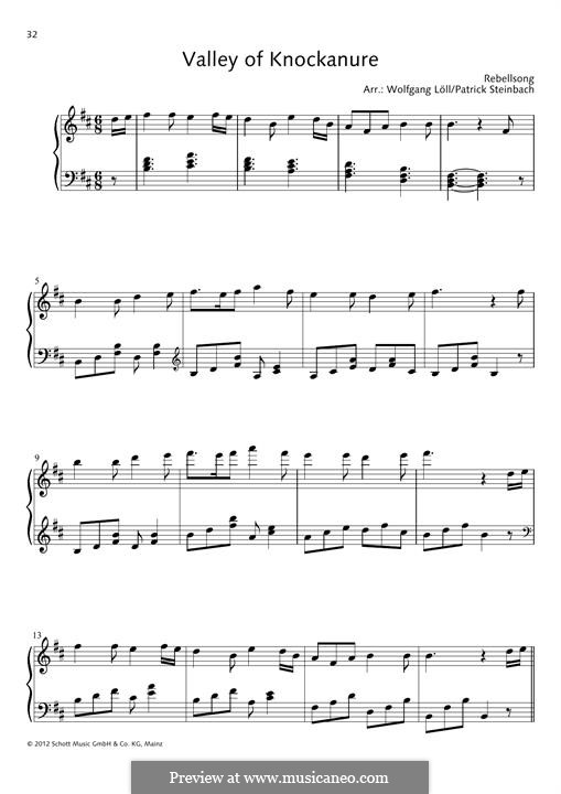 Valley of Knockanure: For piano by folklore