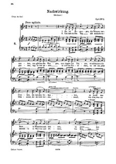Six Songs, Op.6: No.3 Nachwirkung (Aftermath) by Johannes Brahms