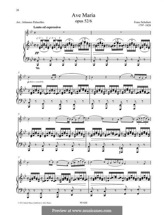 Two instruments version (printable scores): For violin and piano by Franz Schubert