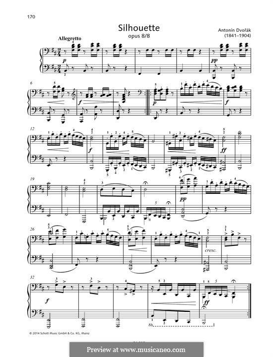 Silhouettes, B.32 Op.8: No.8 by Antonín Dvořák