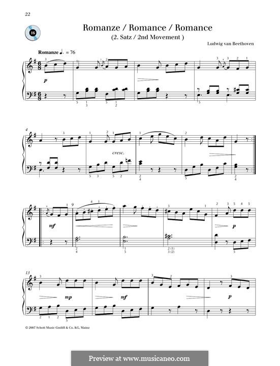 Sonatina in G Major: Movement II by Ludwig van Beethoven