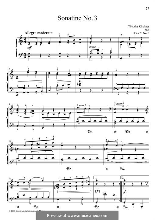 Five Sonatinas, Op.70: Sonatina No.3 by Theodor Kirchner