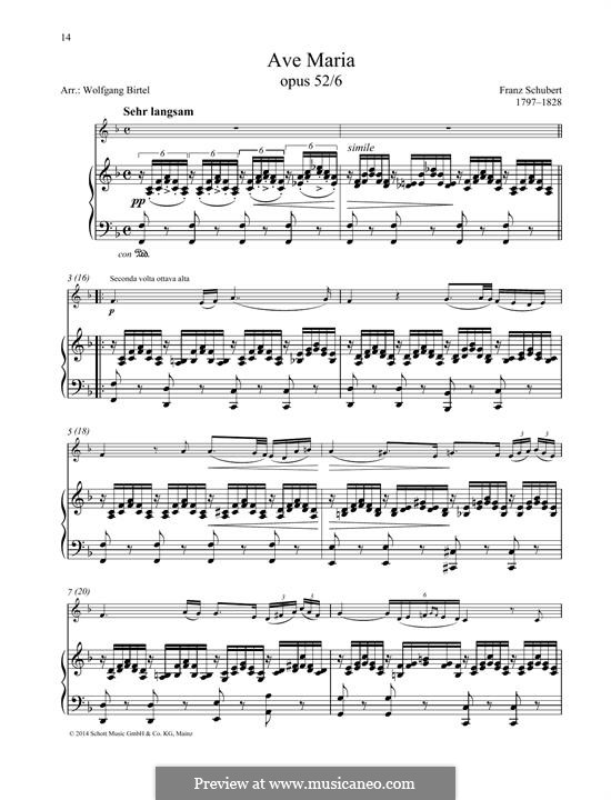 Two instruments version (printable scores): For any instrument and piano by Franz Schubert