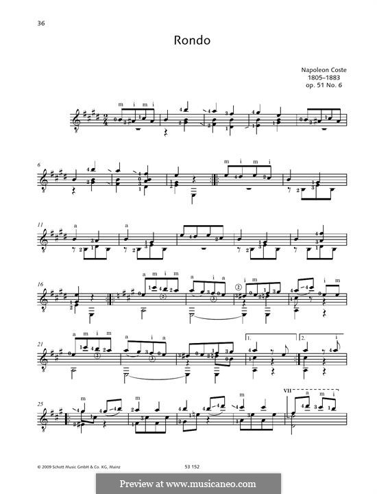 Rondo: For guitar by Napoléon Coste