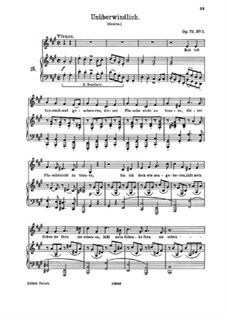 Five Songs, Op.72: No.5 Unüberwindlich (Unconquerable) by Johannes Brahms