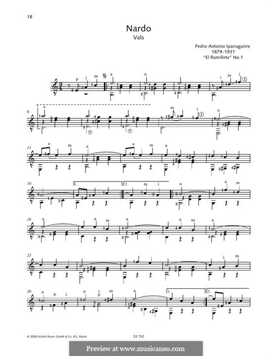 Nardo: For guitar by Pedro Antonio Iparraguirre
