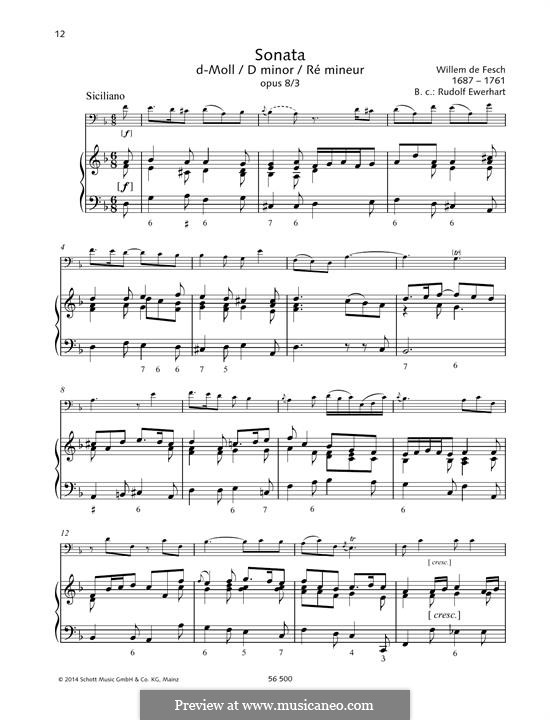 Sonata in D Minor: For cello and piano by Willem de Fesch