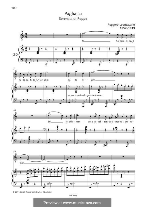 O Colombina, il tenero fido Arlecchin: For voice and piano by Ruggero Leoncavallo