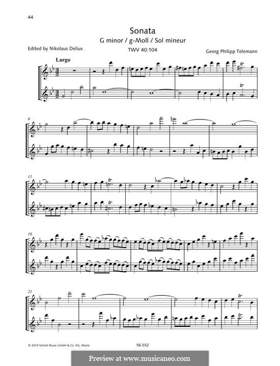 Sonata G minor, TWV 40:104: Sonata G minor by Georg Philipp Telemann
