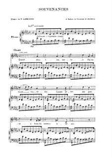 Souvenances: Piano-vocal score by Camille Saint-Saëns