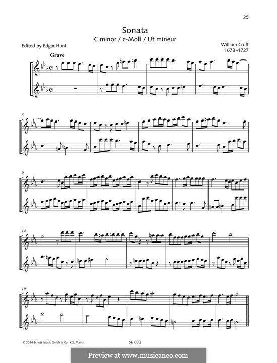 Sonata in C minor: Sonata in C minor by William Croft