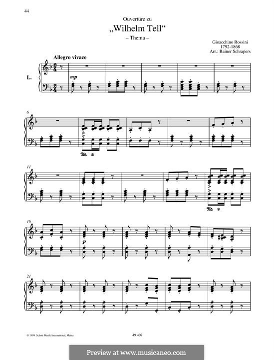 Overture (Printable Scores): For piano by Gioacchino Rossini